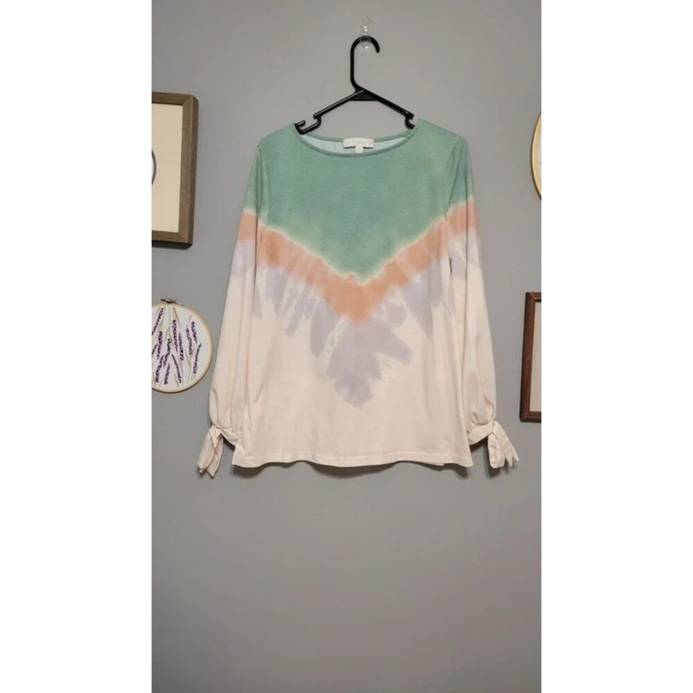 Tie Dye bow tie long sleeve boho